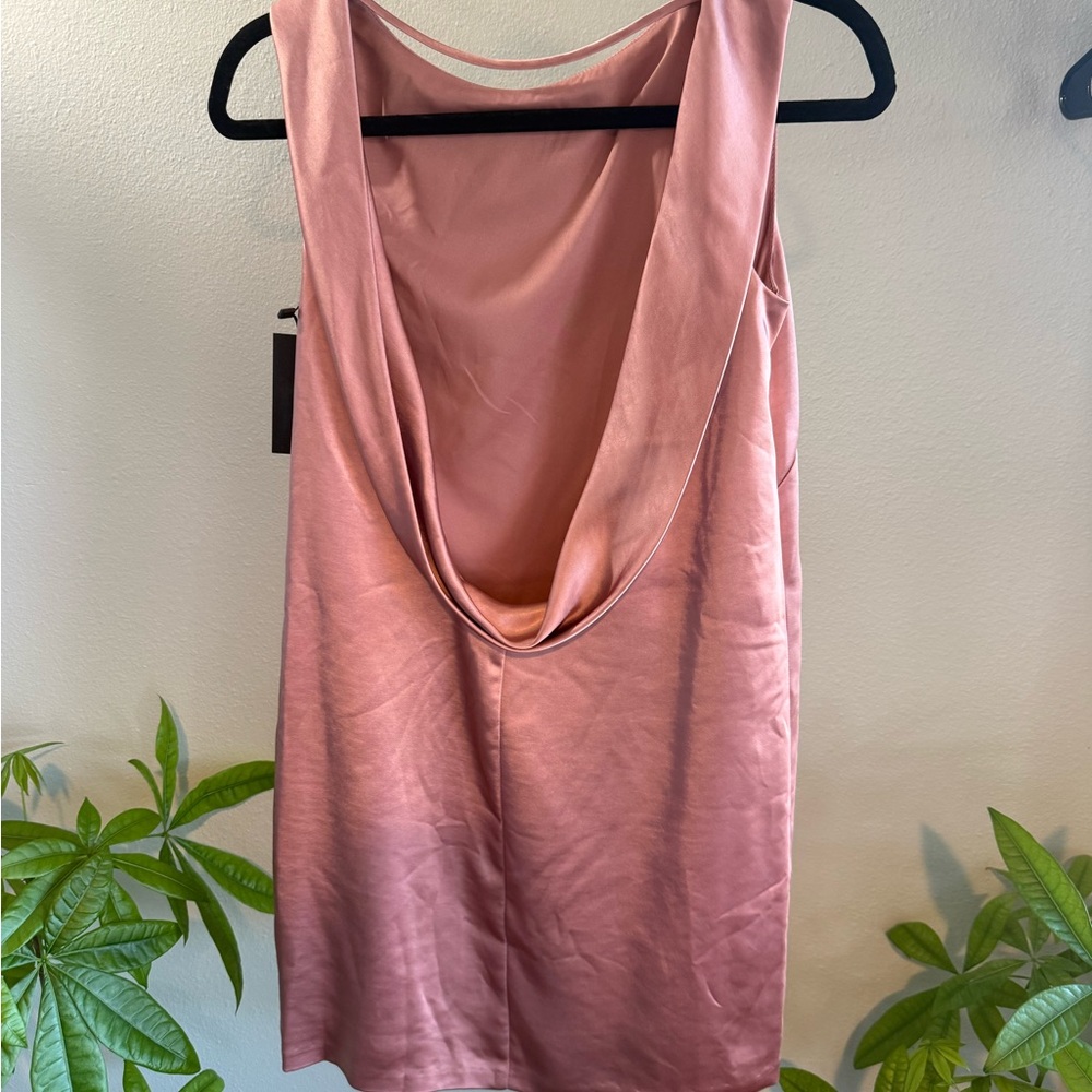 Kenneth Cole Pink Satin Sheath Dress - Picture 2 of 5